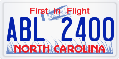 NC license plate ABL2400