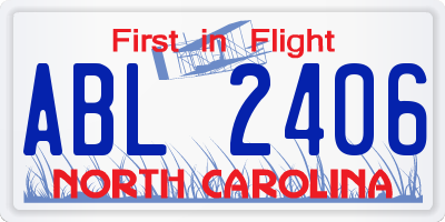 NC license plate ABL2406