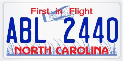NC license plate ABL2440