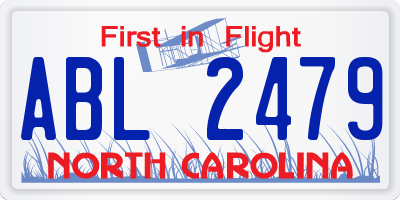 NC license plate ABL2479