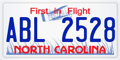 NC license plate ABL2528