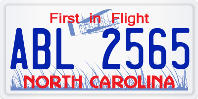 NC license plate ABL2565