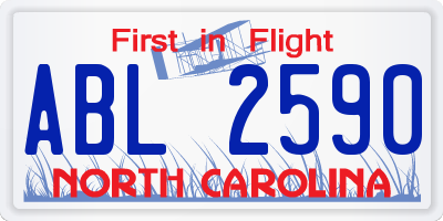 NC license plate ABL2590