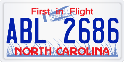 NC license plate ABL2686
