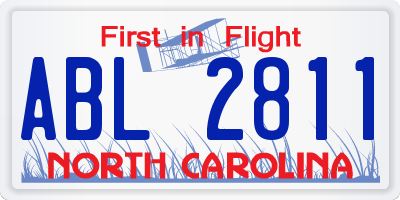 NC license plate ABL2811