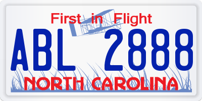 NC license plate ABL2888