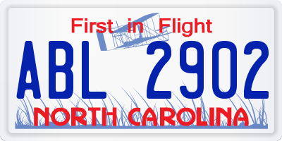 NC license plate ABL2902