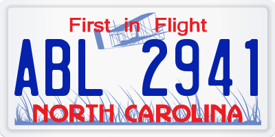 NC license plate ABL2941