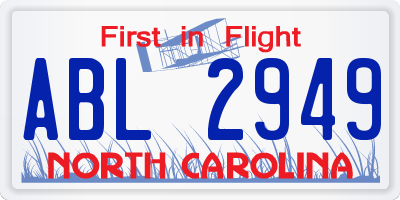 NC license plate ABL2949