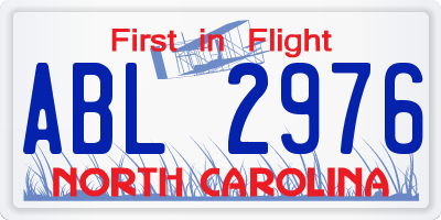 NC license plate ABL2976