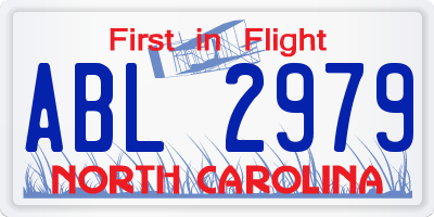 NC license plate ABL2979
