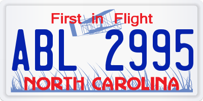 NC license plate ABL2995