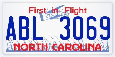 NC license plate ABL3069