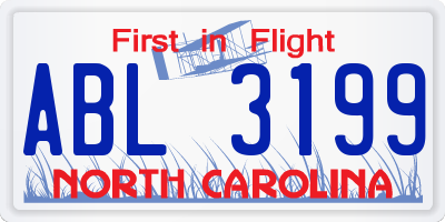 NC license plate ABL3199