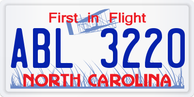 NC license plate ABL3220