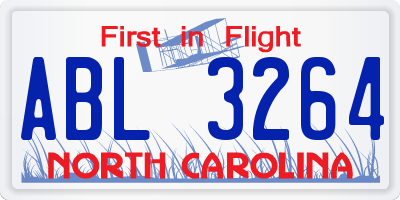 NC license plate ABL3264