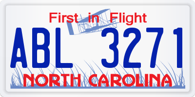 NC license plate ABL3271