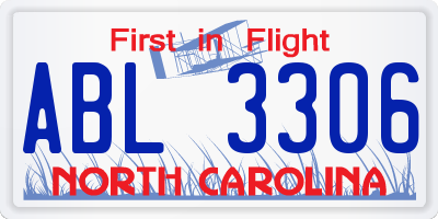 NC license plate ABL3306