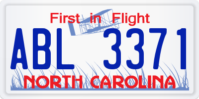 NC license plate ABL3371