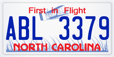 NC license plate ABL3379