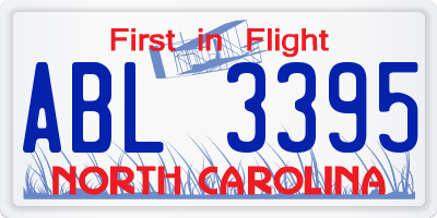 NC license plate ABL3395