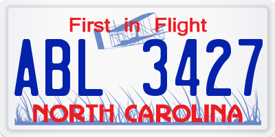 NC license plate ABL3427