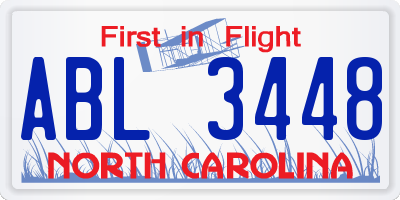 NC license plate ABL3448