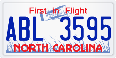 NC license plate ABL3595