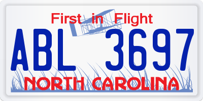 NC license plate ABL3697