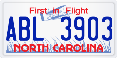 NC license plate ABL3903
