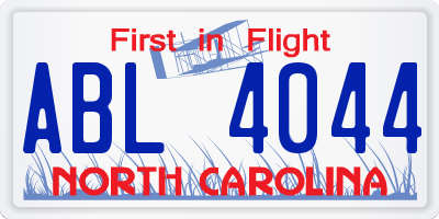 NC license plate ABL4044