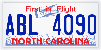 NC license plate ABL4090
