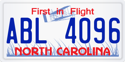 NC license plate ABL4096
