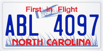 NC license plate ABL4097