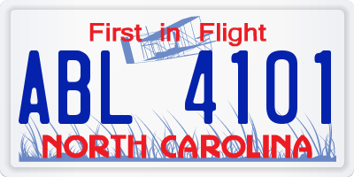NC license plate ABL4101