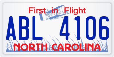 NC license plate ABL4106