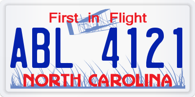 NC license plate ABL4121