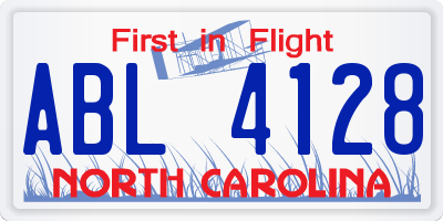 NC license plate ABL4128