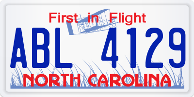 NC license plate ABL4129