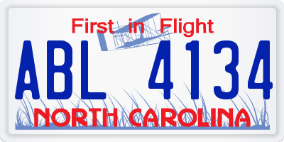 NC license plate ABL4134