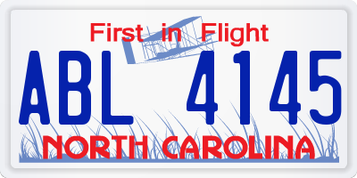 NC license plate ABL4145