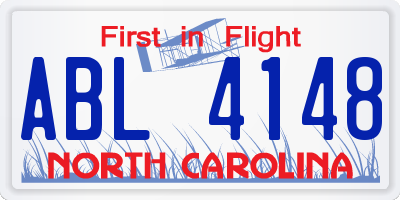 NC license plate ABL4148