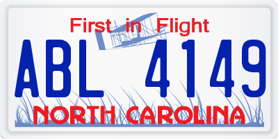 NC license plate ABL4149