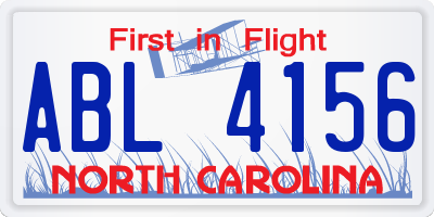 NC license plate ABL4156