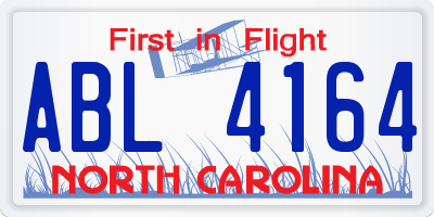 NC license plate ABL4164