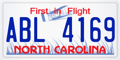 NC license plate ABL4169