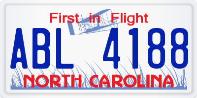 NC license plate ABL4188
