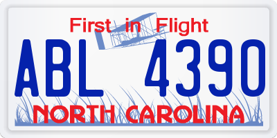 NC license plate ABL4390