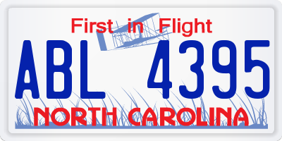 NC license plate ABL4395