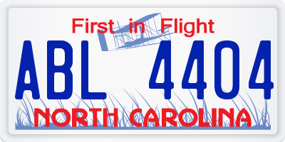 NC license plate ABL4404
